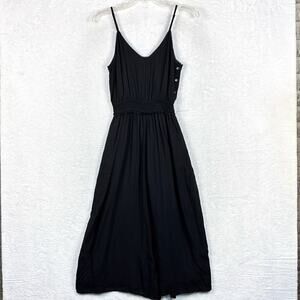 Aritzia Wilfred Womens XS Coquette Black Irene Wide Leg Jumpsuit Romper Flowy